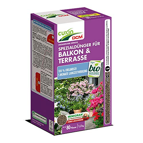 Cuxin 1,5 Kg Bio Pflanzendünger für Balkon und Terrasse ⎜für bis zu 80 Pflanzen ⎜+ Gutschein für Bodenanalyse (1,5 Kg) von Cuxin