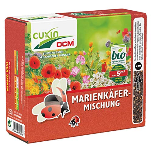 Cuxin Blumensamne Marienkäfer-Mischung 2in1 Sattgut & Dünger, 260 g von Cuxin