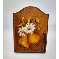 Vintage Holz Handbemalte Birnen Zähler Rezeptständer von CynSellsVintage