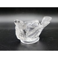 Vintage Klarglas Vogel Einzelner Salzkeller von CynSellsVintage