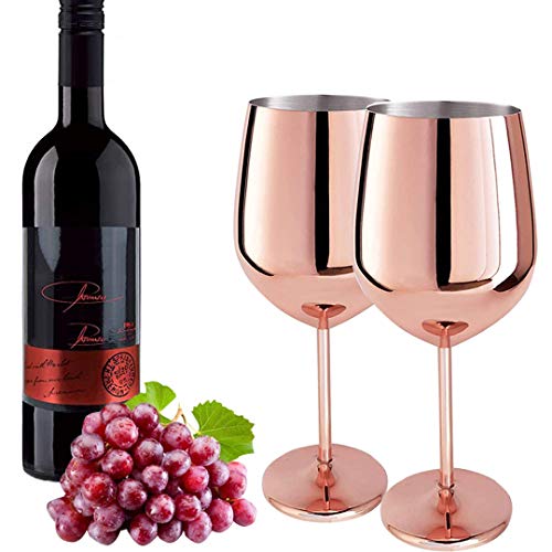 D L D 2PCS Stainless Steel red Wine Glass Metal Wine Glass Unbreakable White Wine Cocktail Glass Unbreakable BPA-Free Goblet Juice Drink Champagne Goblet Party bar Accessories von D L D