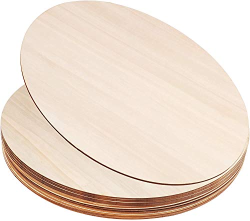 D L D Runde Holzscheiben zum Basteln, 12 Stück 30,5 cm, unlackierte Holzkreise für Handwerk, Brandmalerei und Dekoration von D L D