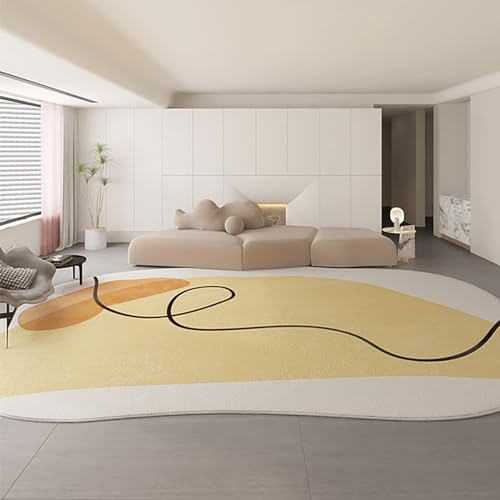 Unregelmäßige Form, moderner weißer Teppich aus Kaschmirimitat, rutschfeste und leicht zu reinigende Teppiche für Wohnzimmer, Schlafzimmerteppich, Heimdekorationsteppiche (Color : D, Size : 80x160cm von DAGIN