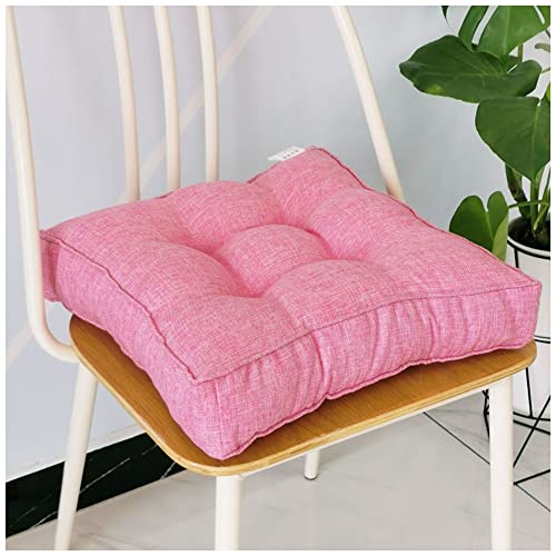 DAIHAN 2er-Set Sitzkissen Stuhlkissen, Sitzpolster für Sessel und Sofas Gepolstertes Matratzenkissen, 9 cm hoch, Polsterauflage Auflage für Stühle,Pink,45x45cm von DAIHAN