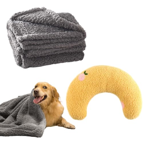 DALAETUS 2 Stück Hundedecke, Waschbar Decken für Sofa, Weiche Fleece Haustierdecke, Flauschig Kopfkissen für Haustiere für Kleine Mittlere Hunde Katzen (60x80CM) von DALAETUS