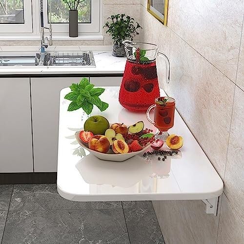 Wandmontierter Klapptisch für Waschküche, Küche und Esszimmer, Büro, Multifunktionstisch (Farbe: Weiß, Größe: L 100 x B 50 cm) von DALIZA