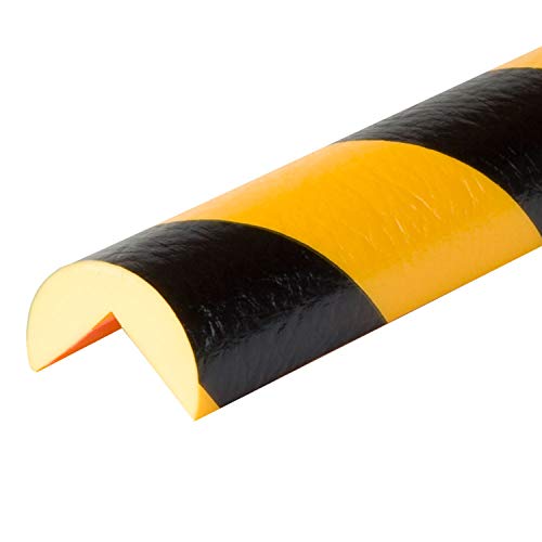 Knuffi 10010 Polyurethanschaum-Eckenschutzprofil, Typ A, gelb/schwarz, 1 m Länge von DANCOP