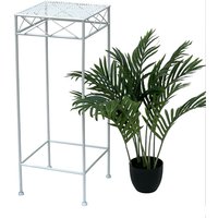 Blumenhocker Weiß Metall Eckig 70 cm Blumenständer 96314 l Beistelltisch Blumensäule Modern Pflanzenständer Pflanzenhocker - Dandibo von DANDIBO