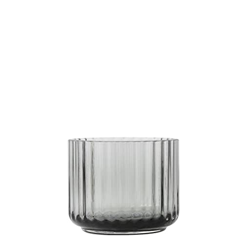 Lyngby Porcelæn Teelichthalter Ø6.7 cm Lyngby aus mundgeblasenen Glas, grau von DANMARK LYNGBY