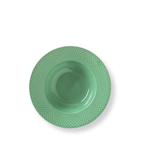 Lyngby Porcelæn Tiefer Teller Ø24.5 cm Rhombe Color Mix & Match Porzellan, grün von DANMARK LYNGBY