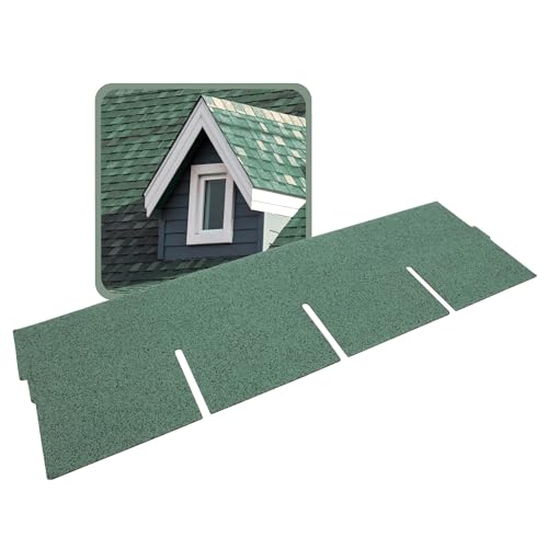 DAPRONA Dachschindeln Rechteck 1m x 32cm, 20 Stück Grün Bitumenschindeln für Gartenhaus, Carport von DAPRONA