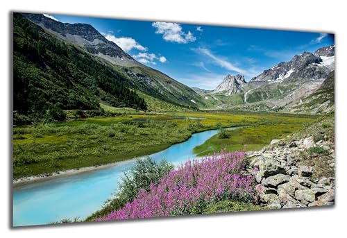 DARO Design - Wand-Bild auf 6mm HDF 70x50 cm Berg, Berge, Panorama, Tal Natur - Wand-Deko Bilder Geschenk von DARO Design