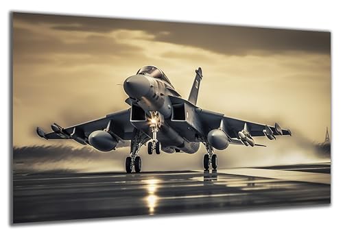 DARO Design - Wand-Bild auf 6mm HDF 70x50 cm Kampfjet - Wand-Deko Bilder Geschenk von DARO Design