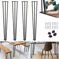 Hairpin Legs 34''/ 86cm, strapazierfähige Tischbeine mit Bodenschutzfüßen und Schrauben, 4-teilige Möbelbeine für Standard-Schreibtisch, Esstisch, von DAY PLUS
