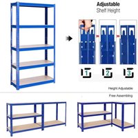 Schwerlastregal aus Metall mit 5 Etagen – 200 x 100 x 50 cm – Gesamtlast 875 kg (175 kg/Etage) – Metallregal mit verstellbaren Planken, für Garage, von DAY PLUS