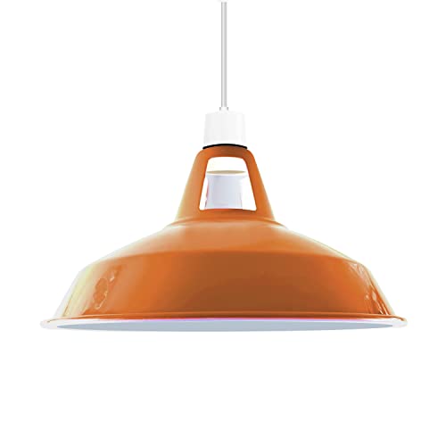 Moderne Retro-Lampenschirme aus Metall, Deckenlampenschirme, einfach zu montierende Lampenschirme, für Vintage-Industrie-Pendelleuchten, Schlafzimmer, Küche, antiker Lampenschirm (Orange) von DC VOLTAGE