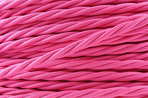 5 Meter, 2-adrig, 3-adrig, rund, italienischer Vintage-Stil, 0,75 mm, geflochtenes Kabel, flexibles elektrisches Kabel, rosa von DC Voltage