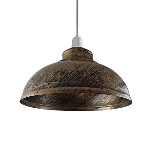 Moderner Vintage- lampenschirme für Pendelleuchte, industrielle rattan Hänge Lamp Shade stehlampe-Deckenleuchte, ideal für Esszimmer, Bar, Clubs und Restaurants 29cm (gebürstetes Kupfer) von DC Voltage