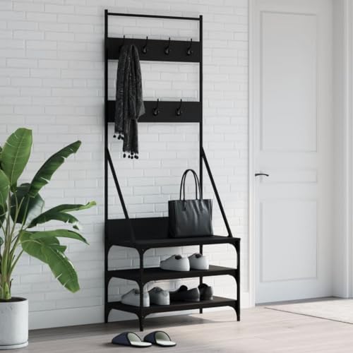 DCRAF Furniture Home Tools Kleiderständer mit Schuhaufbewahrung Schwarz 70x40x184 cm von DCRAF