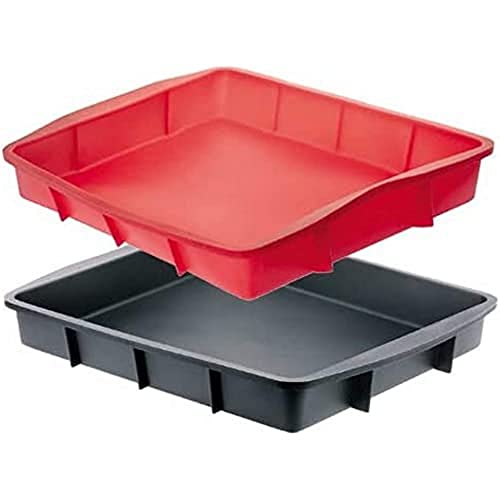 Moul Flex De Buyer 1922.28 Silikon-Backform, rechteckig, 28 x 24 cm, Rot von DE BUYER