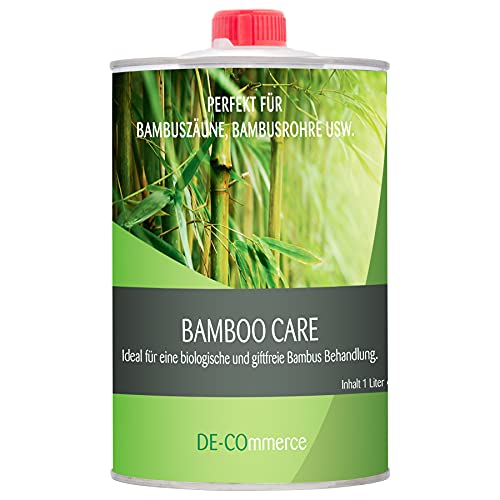 DE-COmmerce® 1 Liter Bambusöl Bamboo Care farblos für Bambuszaun außen I witterungsbeständiges Bambus Pflegeöl I Holzpflegeöl auf Leinölbasis I Bambuspflege I Leinölfirnis von DE-COmmerce