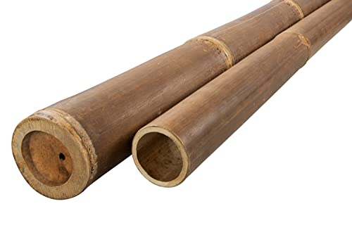 DE-COmmerce® Bambuspfosten Bambusrohr Bambusstangen für Sichtschutz Zaun Montage Bambus Dekoration Rohr aus Bambus NIGRA 200 cm - Ø 6-8 cm von DE-COmmerce