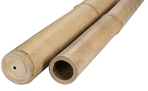 DE-COmmerce® Bambuspfosten Bambusrohr Bambusstangen für Sichtschutz Zaun Montage Bambus Dekoration Rohr aus Bambus Natur - 150 cm - Ø 8-10 cm von DE-COmmerce