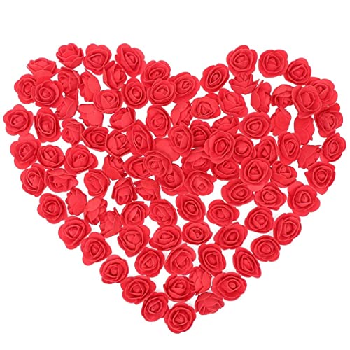 DEARMAMY Kunstblumenstrauß 100 Stück Rote Kunstblumen Große Stängellose Künstliche Schaumrosen Künstliche Rosenblütenköpfe Für Hochzeiten Dekorationen Blumensträuße (1 4 Zoll) Blumenstrauß von DEARMAMY