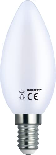 Debflex 600488 LED-Leuchtmittel, Glühfaden, Glas, C37, E14, 2700 K – 4 W, Weiß von DEBFLEX