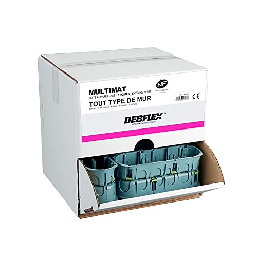 Debflex 800037 Box, 3 Stück, Mehrmaterial, Durchmesser 67 x 40, Abstand: 71 mm, 1/2 SILO / 20 PDTS, Grau von DEBFLEX