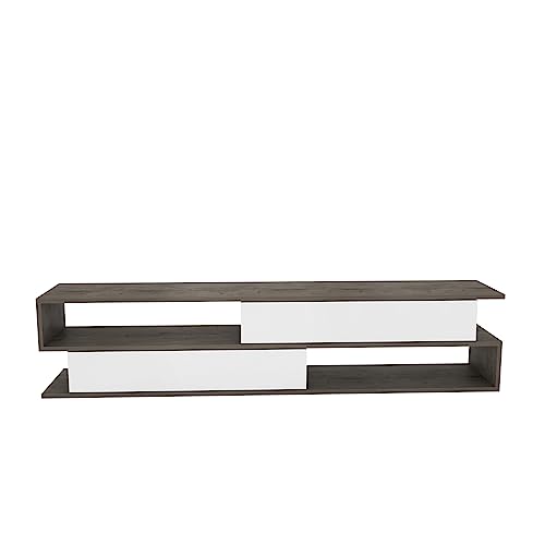 DECOROTIKA - Cortez TV Stand with 2 Dropdown Cabinets and 2 Shelves von DECOROTIKA