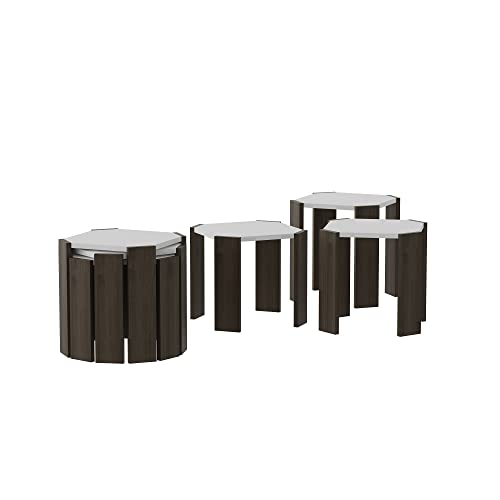 Decorotika - Lori 3-Pieces Nesting Coffee Table End Table Cokctail Table for Living Room von DECOROTIKA