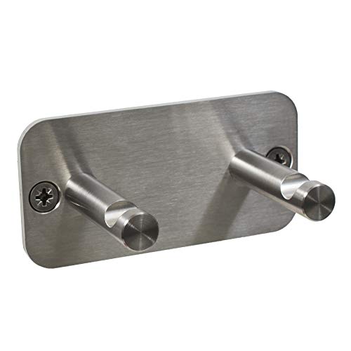 DECOSTEEL Doppelhaken Kleiderbügel Inox N003 50 mm Haken Edelstahl Fest Haltbar Badezimmer Küche von DECOSTEEL