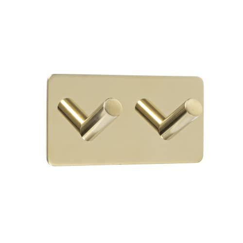 Decosteel - Double Adhesive Hanger, Poliertes Messing, Elegantes Design, Für Jeden Raum, Praktisch, Zeitlos, Für Modernes Und Klassisches Design, 9 x 4,5 x 3 cm von Decosteel