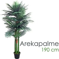 Künstliche Palme groß Kunstpalme Kunstpflanze Palme künstlich wie echt Plastikpflanze Arekapalme 190 cm hoch Balkon Deko Fake Zimmerpflanzen XXL von DECOVEGO
