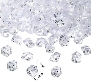 DEDEMCO 900 Stück klare Crushed Ice Rocks, Acryl-Eiswürfel, klare Stein-Diamantkristalle für Vasenfüller, Tischdekoration, Hochzeitsdekoration, Bastelarbeiten von DEDEMCO