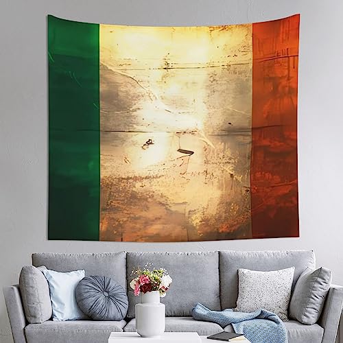 Wandteppich mit irischer Flagge, leicht, weich, für Schlafzimmer, Wohnzimmer, Schlafsaal, 152,4 x 130,3 cm von DEHIWI