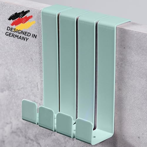 DEKAZIA® 4 Türhaken Kinderzimmer grün | Türgarderobe Kinder | Türhaken zum Einhängen | Kleiderhaken Tür | Tür Garderobe | Garderobenhaken Tür Kleiderhaken | Türhänger Haken Tür Haken Türaufhänger von DEKAZIA