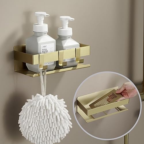 DEKAZIA® Duschablage Gold Wandregal Gold Duschregal ohne Bohren Gold Badezimmer Ablage Gold Dusche Badezimmer Gold Zubehör Duschkorb ohne Bohren Gold Badregal ohne Bohren Gold Duschablage ohne Bohren von DEKAZIA