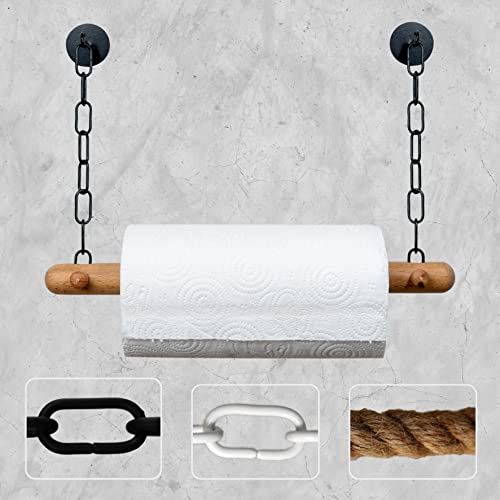 DEKAZIA® Küchenrollenhalter Holz | Küchenrollenhalter ohne Bohren Küchenrollenhalter Wand Küchenpapierhalter Halter Küchenrolle Papierrollenhalter Kuchenrollenhalterung Wandrollenhalter Buche schwarz von DEKAZIA