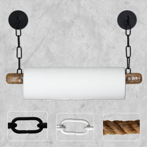 DEKAZIA® Küchenrollenhalter Holz | Küchenrollenhalter ohne Bohren Küchenrollenhalter Wand Küchenpapierhalter Halter Küchenrolle Papierrollenhalter Kuchenrollenhalterung Wandrollenhalter Mango schwarz von DEKAZIA