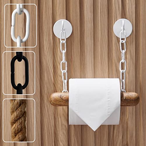 DEKAZIA® Toilettenpapierhalter Holz | Klopapierhalter ohne Bohren | Klorollenhalter für Toilettenpapier | WC Rollenhalter | Klopapier Aufbewahrung | Bad Zubehör | Toilettenrollenhalter weiß von DEKAZIA