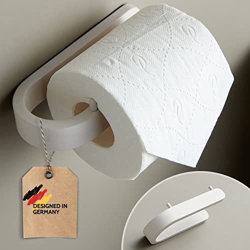 DEKAZIA® Toilettenpapierhalter ohne Bohren weiß beige Toilettenpapierhalter weiß-matt Klopapierhalter ohne Bohren Klorollenhalter ohne Bohren Klopapierhalter Toilettenpapierhalter WC Papier Halterung von DEKAZIA