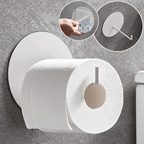 DEKAZIA® Toilettenpapierhalter weiß ohne Bohren | Klopapierhalter ohne Bohren weiß | Klorollenhalter weiß Klopapierhalter weiß WC Rollenhalter ohne Bohren WC Papier Halterung kleben beige von DEKAZIA