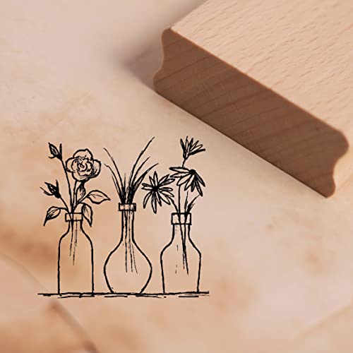 Motivstempel 3 Blumenvasen Stempel Rose Blume 48 x 46 mm von DEKO-LANDO