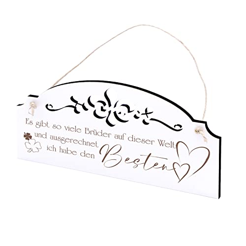 Schild Spruch Bester Bruder der Welt - Vintage Türschild mit Ornamenten 20x10cm von DEKO-LANDO