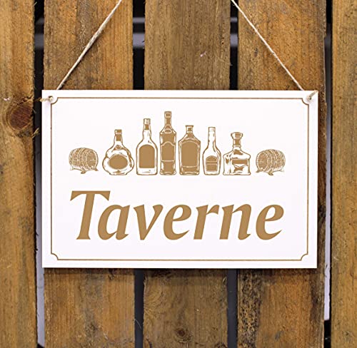 Schild mit Spruch Graviert - TAVERNE Whisky Collection - Dekoschild Holzschild 26 x 16 cm | Dekolando Home Accessoires von DEKO-LANDO