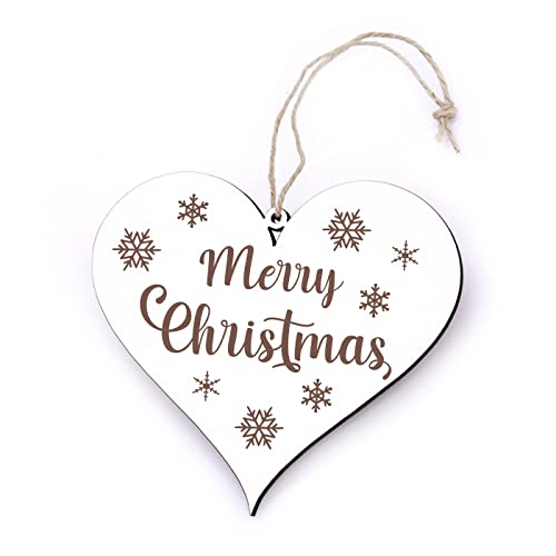 Weihnachten Schild Herz Merry Christmas - Winter Schneeflocken Türschild 13 x 12 cm von DEKO-LANDO