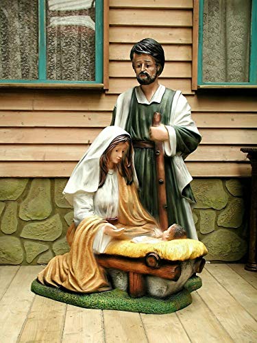 DEKO VERTRIEB BAYERN XXL Weihnachtskrippe Krippe Set 3-teilig ca. 125cm hoch Figur Josef Maria Jesus Kind von DEKO VERTRIEB BAYERN