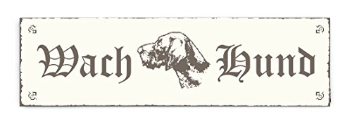 SCHILD Dekoschild « WACH HUND - DEUTSCH DRAHTHAAR » Shabby Vintage Holzschild Türschild Dekoration Warnschild von DEKOLANDO